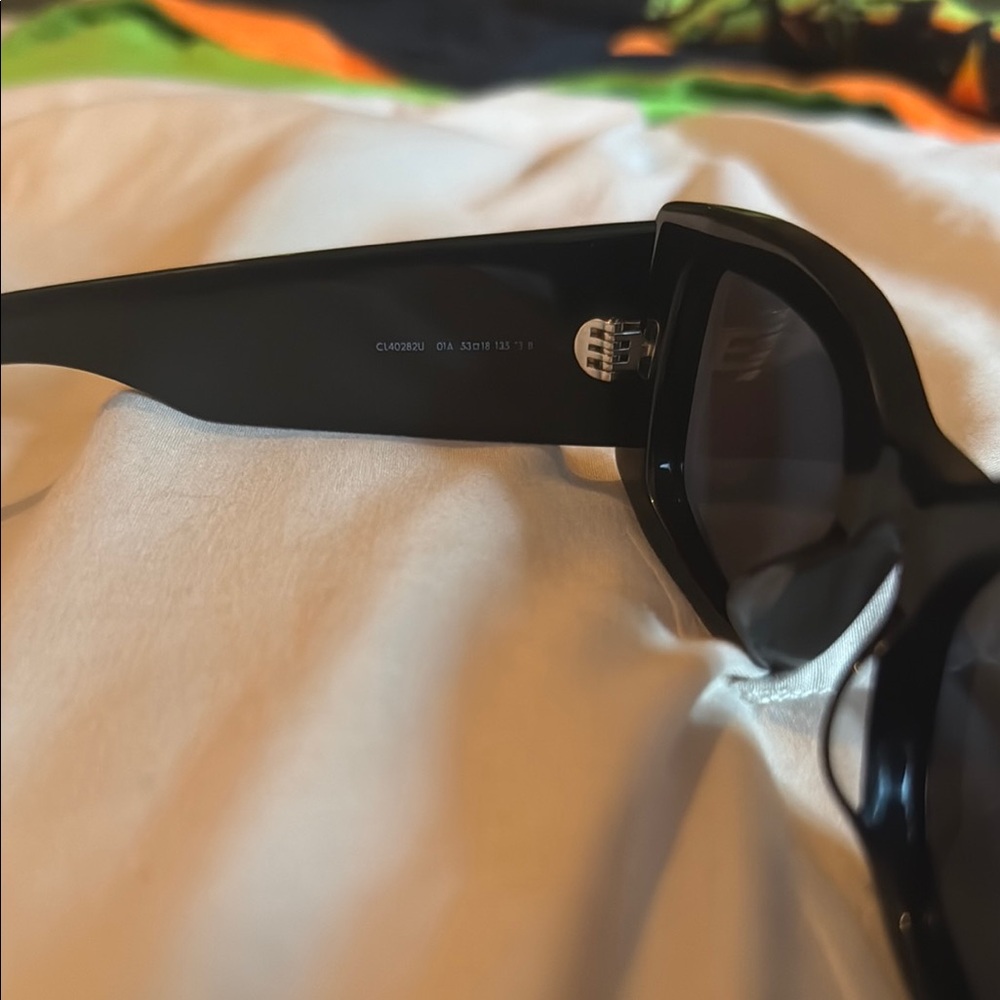 Celine Black Sunglasses with Silver Logo - Picture 4 of 6